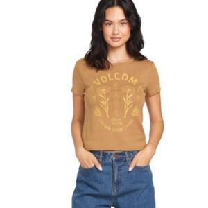 Volcom Beige Graphic Short Sleeve Baby Tee